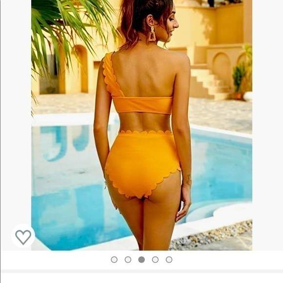 MOLYBELL 2 Piece Ginger Swim Suit One Shoulder - Picture 4 of 5